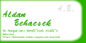 aldan behacsek business card
